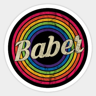 Baber - Retro Rainbow Faded-Style Sticker